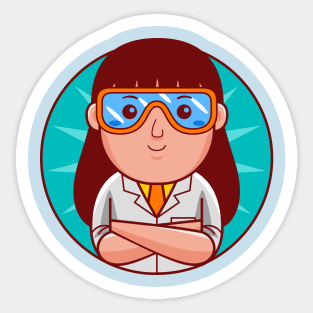 Scientist Woman Sticker